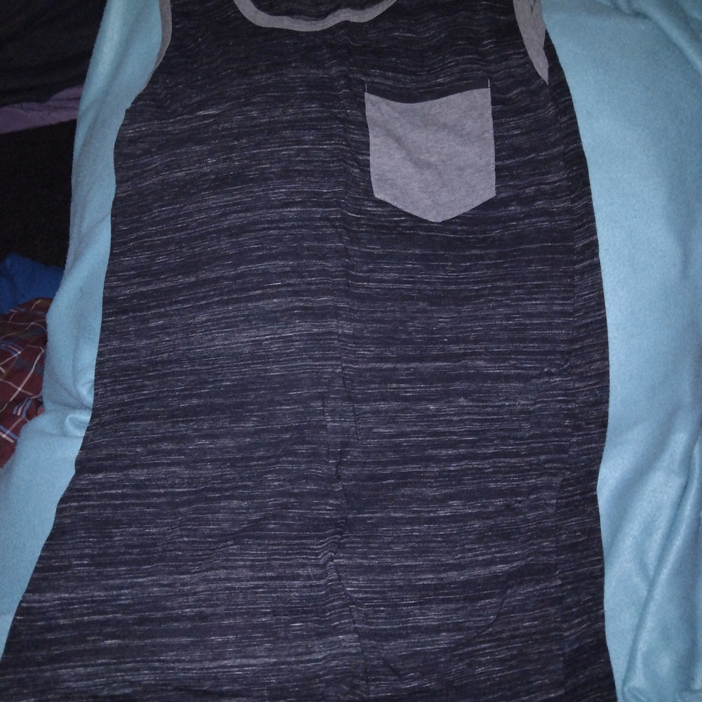 Ocean Current Black and Gray Kids Tank Top